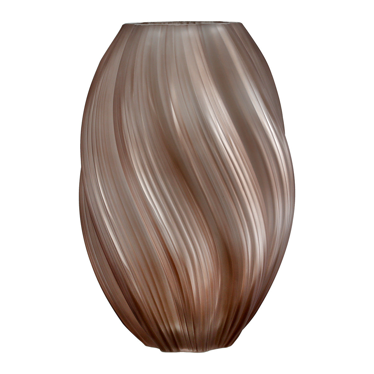 Vaas „Belly“ - champagne / roze gedraaid glas - Ø18x27cm