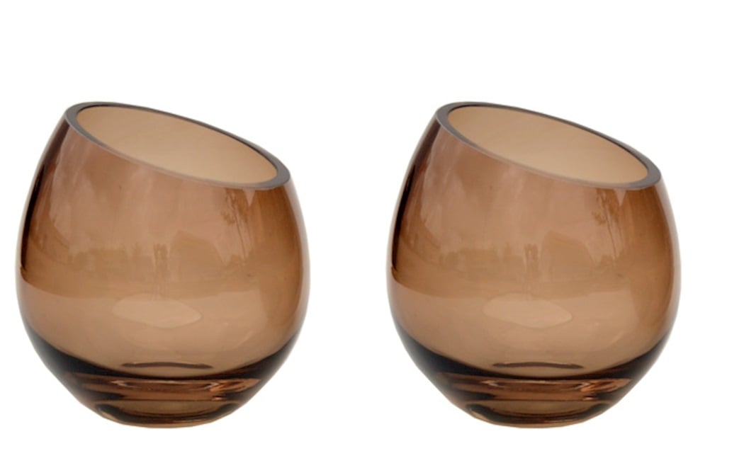 Kaarshouder Moho XS taupe Ø12,5 x H12,5 cm (set van 2 stuks)