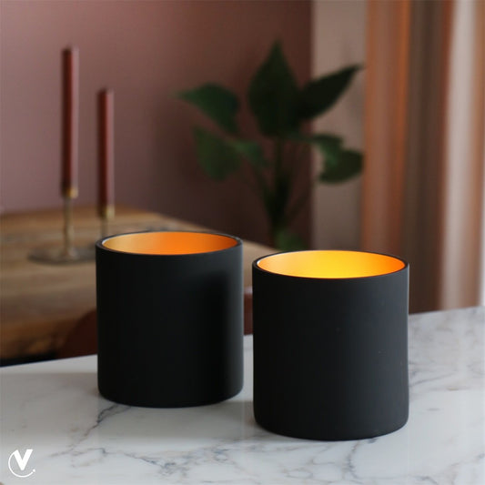 Kaarshouder Celtic XS black gold Ø12 x H12 cm (set van 2 stuks)