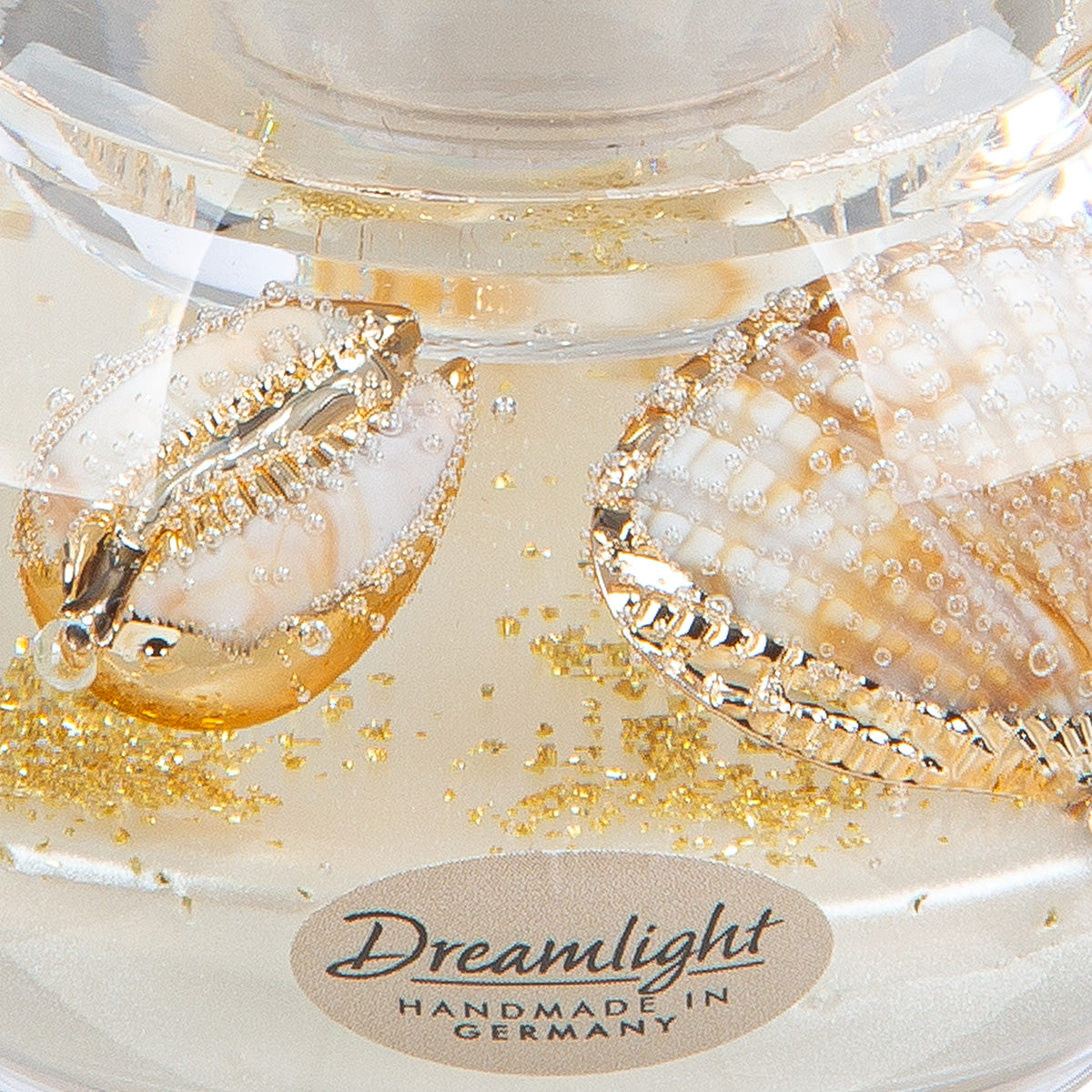 Theelichthouder - glas met ingegoten decoraties - 6x8cm