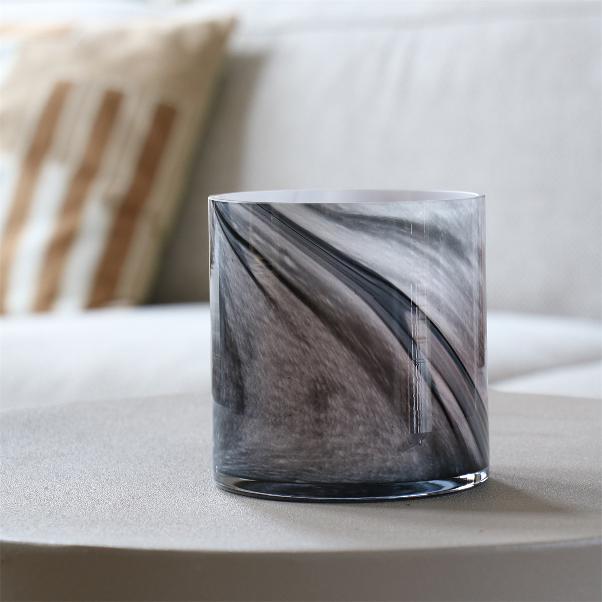 Kaarshouder Celtic XS marble Ø12 x H12 cm (set van 2 stuks)