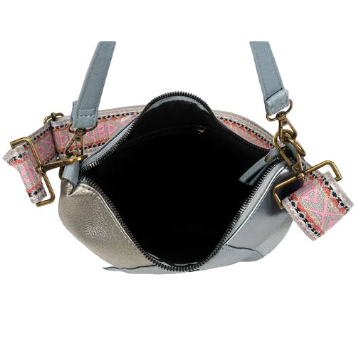 Binnenkant blauwe crossbody tas Columbia met royaal hoofdvak – GlamourGift