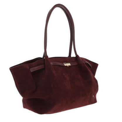 Bordeaux shopper Cambridge zijaanzicht, vegan suède – GlamourGift