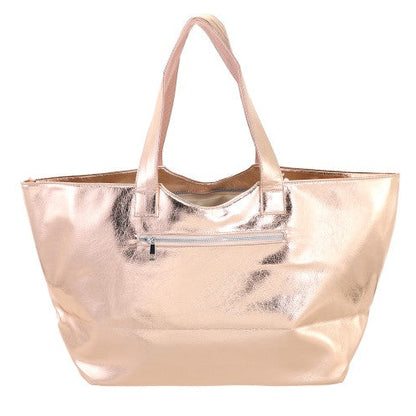 Champagne metallic shopper Krabi schuine hoek – GlamourGift