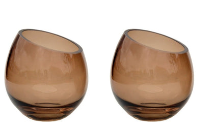 Kaarshouder Moho XS taupe Ø12,5 x H12,5 cm (set van 2 stuks)