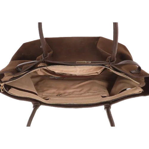 Binnenkant shopper Cambridge met ritsvak en steekvakjes, gouden ritsen – GlamourGift