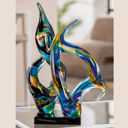 Sculptuur „Dakar“ - handgemaakt - glas - 16x21x33cm