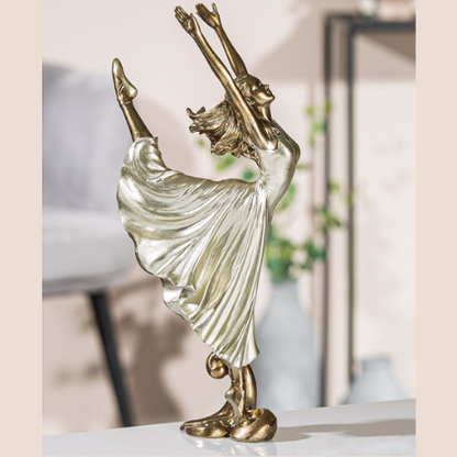 Beeld Ballerina - goud / champagne - 8x14x31,5cm
